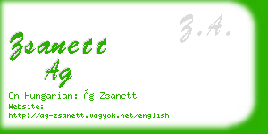 zsanett ag business card